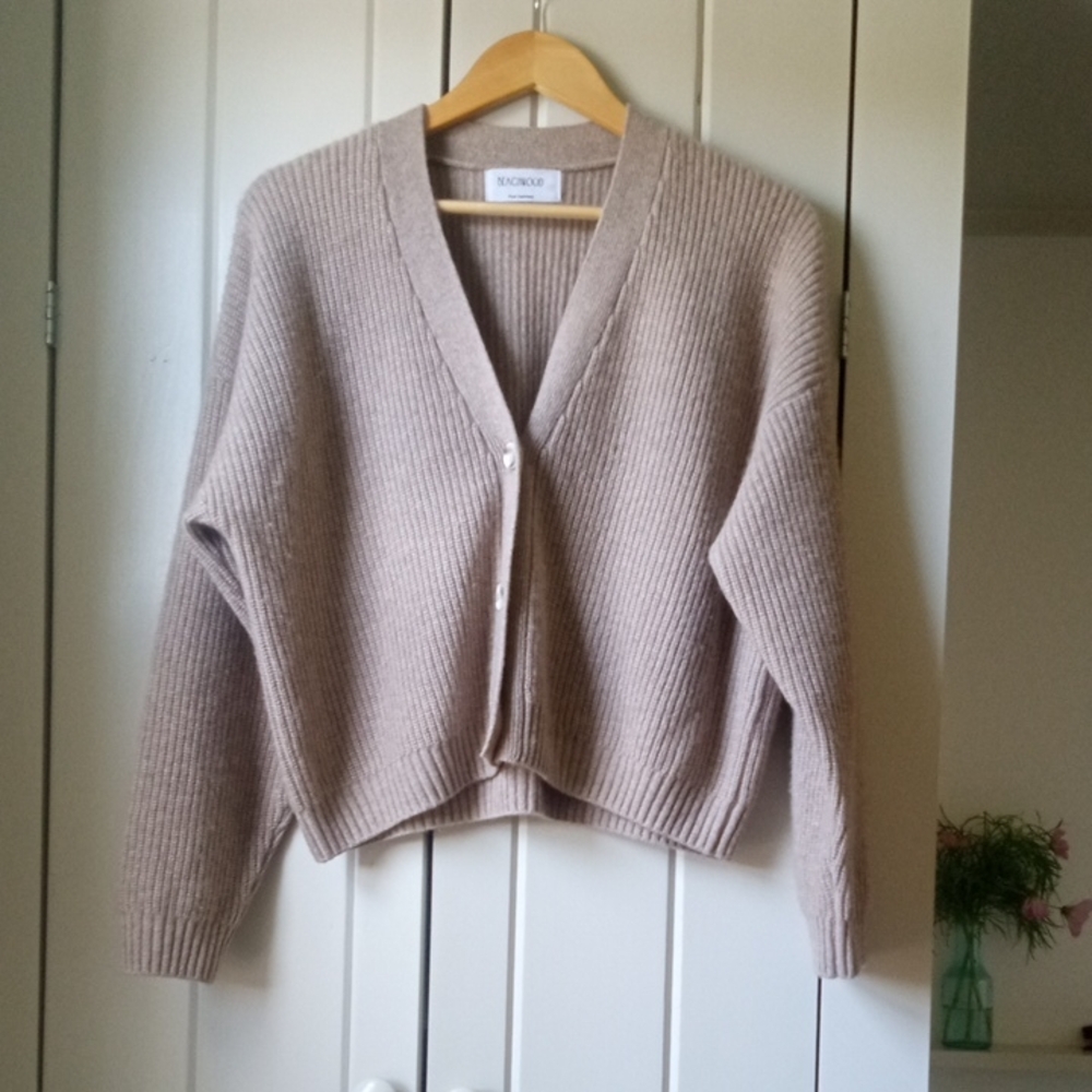 Beachwood Baby Women's Cashmere Cropped Muma Cardigan Rye One Size